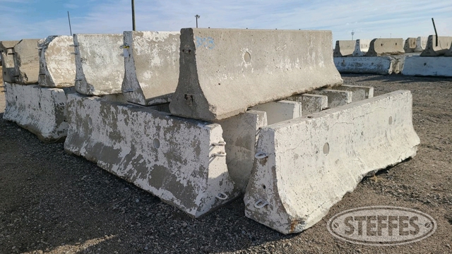 (10) Concrete Jersey Barriers, 10'